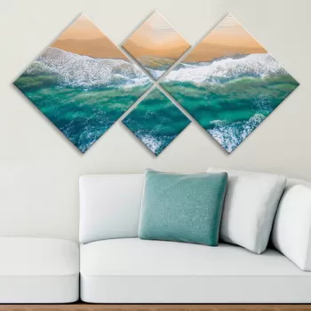 Set 4 tablouri decorative, 4MDF595284, MDF, Imprimat UV, Multicolor imagine