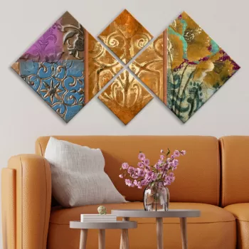 Set 4 tablouri decorative, 4MDF598600628, MDF, Imprimat UV, Multicolor imagine