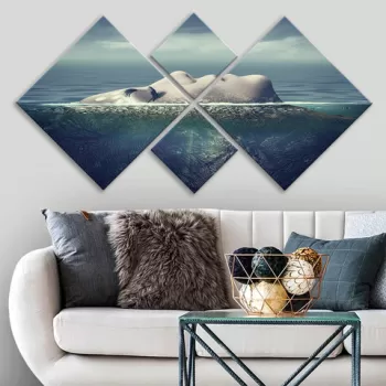 Set 4 tablouri decorative, 4MDF605807270, MDF, Imprimat UV, Multicolor imagine