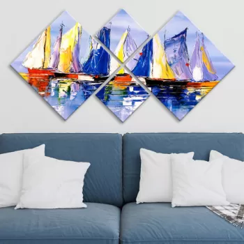 Set 4 tablouri decorative, 4MDF617312624, MDF, Imprimat UV, Multicolor imagine