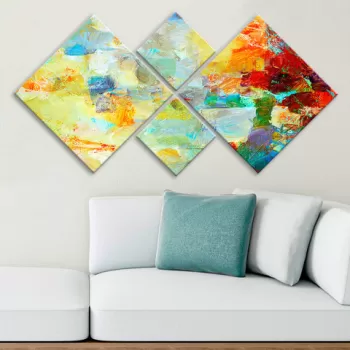 Set 4 tablouri decorative, 4MDF6262166, MDF, Imprimat UV, Multicolor imagine
