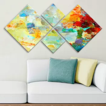 Set 4 tablouri decorative, 4MDF62621662015, MDF, Imprimat UV, Multicolor imagine