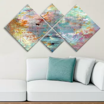 Set 4 tablouri decorative, 4MDF62692444, MDF, Imprimat UV, Multicolor imagine