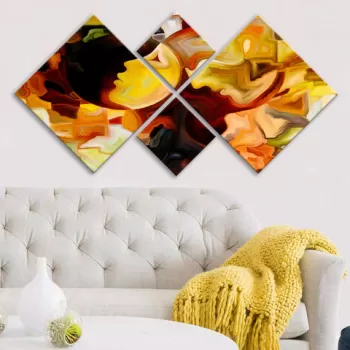 Set 4 tablouri decorative, 4MDF63178949, MDF, Imprimat UV, Multicolor imagine