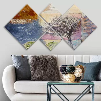 Set 4 tablouri decorative, 4MDF63398908, MDF, Imprimat UV, Multicolor imagine