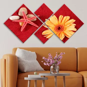 Set 4 tablouri decorative, 4MDF6347684, MDF, Imprimat UV, Multicolor imagine