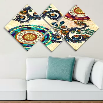 Set 4 tablouri decorative, 4MDF6383098, MDF, Imprimat UV, Multicolor imagine