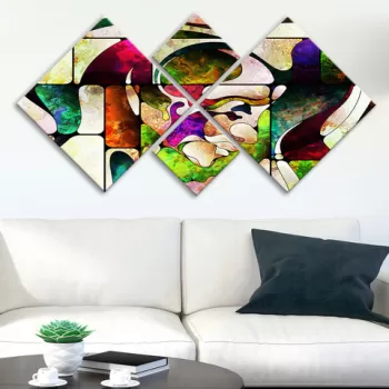 Set 4 tablouri decorative, 4MDF639270199, MDF, Imprimat UV, Multicolor imagine