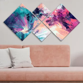 Set 4 tablouri decorative, 4MDF642367879, MDF, Imprimat UV, Multicolor imagine