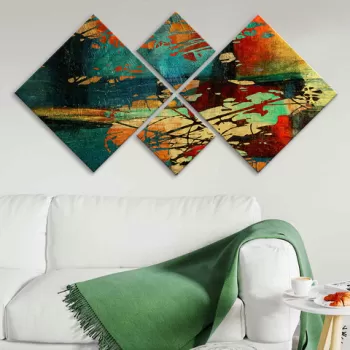 Set 4 tablouri decorative, 4MDF6520837, MDF, Imprimat UV, Multicolor imagine