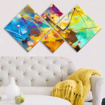 Set 4 tablouri decorative, 4MDF664007500, MDF, Imprimat UV, Multicolor imagine