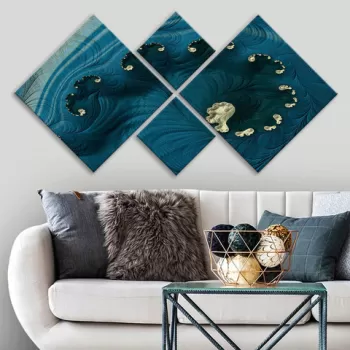 Set 4 tablouri decorative, 4MDF689833591, MDF, Imprimat UV, Multicolor imagine