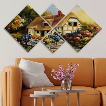 Set 4 tablouri decorative, 4MDF69242389, MDF, Imprimat UV, Multicolor imagine