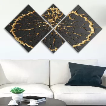 Set 4 tablouri decorative, 4MDF700841719, MDF, Imprimat UV, Multicolor imagine