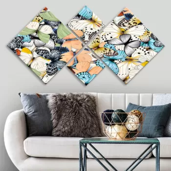 Set 4 tablouri decorative, 4MDF709257052, MDF, Imprimat UV, Multicolor imagine