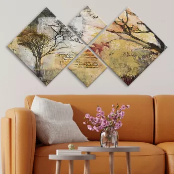 Set 4 tablouri decorative, 4MDF71178997, MDF, Imprimat UV, Multicolor imagine