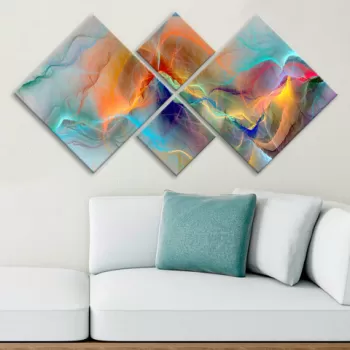 Set 4 tablouri decorative, 4MDF718438198, MDF, Imprimat UV, Multicolor imagine