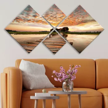 Set 4 tablouri decorative, 4MDF72082513, MDF, Imprimat UV, Multicolor imagine