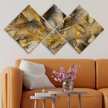 Set 4 tablouri decorative, 4MDF722854804, MDF, Imprimat UV, Multicolor imagine