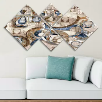 Set 4 tablouri decorative, 4MDF729005959, MDF, Imprimat UV, Multicolor imagine