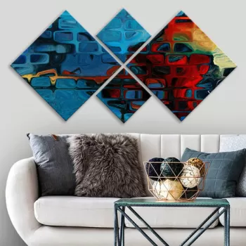 Set 4 tablouri decorative, 4MDF74015095, MDF, Imprimat UV, Multicolor imagine