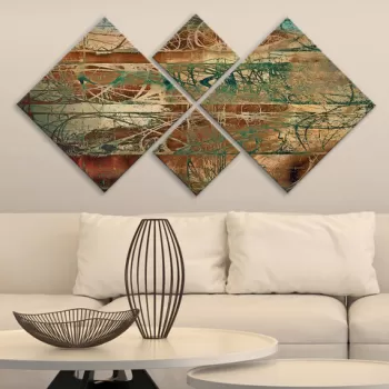 Set 4 tablouri decorative, 4MDF741797314, MDF, Imprimat UV, Multicolor imagine