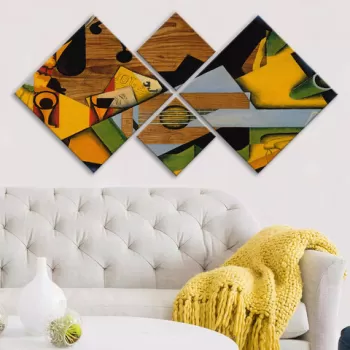 Set 4 tablouri decorative, 4MDF751011349, MDF, Imprimat UV, Multicolor imagine