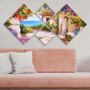 Set 4 tablouri decorative, 4MDF75470683, MDF, Imprimat UV, Multicolor imagine