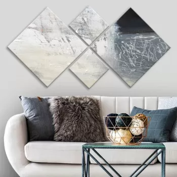 Set 4 tablouri decorative, 4MDF765653254, MDF, Imprimat UV, Multicolor imagine