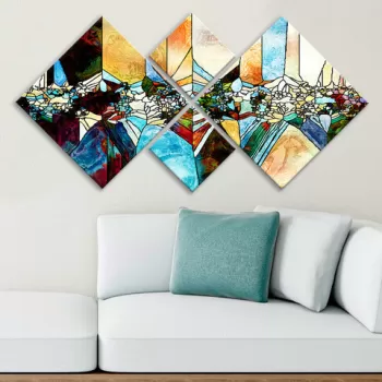 Set 4 tablouri decorative, 4MDF767216008, MDF, Imprimat UV, Multicolor imagine