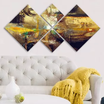 Set 4 tablouri decorative, 4MDF770618758, MDF, Imprimat UV, Multicolor imagine