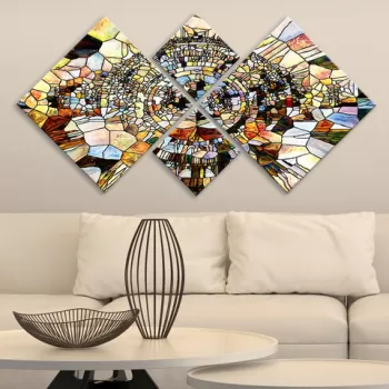 Set 4 tablouri decorative, 4MDF771690895, MDF, Imprimat UV, Multicolor imagine