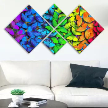 Set 4 tablouri decorative, 4MDF784675318, MDF, Imprimat UV, Multicolor imagine