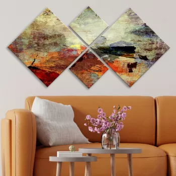 Set 4 tablouri decorative, 4MDF79208944, MDF, Imprimat UV, Multicolor imagine