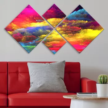 Set 4 tablouri decorative, 4MDF793319206, MDF, Imprimat UV, Multicolor imagine