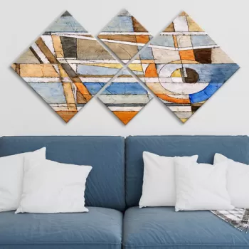 Set 4 tablouri decorative, 4MDF79924336, MDF, Imprimat UV, Multicolor imagine