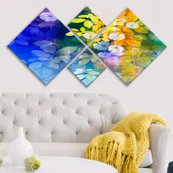 Set 4 tablouri decorative, 4MDF80677590, MDF, Imprimat UV, Multicolor imagine