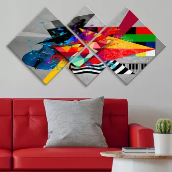 Set 4 tablouri decorative, 4MDF8156489, MDF, Imprimat UV, Multicolor imagine
