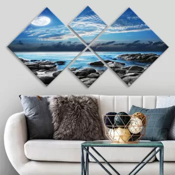 Set 4 tablouri decorative, 4MDF82984504, MDF, Imprimat UV, Multicolor imagine