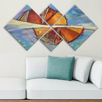 Set 4 tablouri decorative, 4MDF84964591, MDF, Imprimat UV, Multicolor imagine