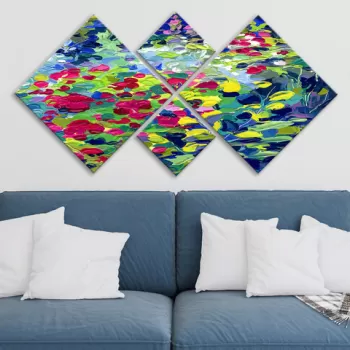 Set 4 tablouri decorative, 4MDF85103236, MDF, Imprimat UV, Multicolor imagine