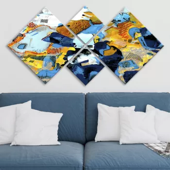 Set 4 tablouri decorative, 4MDF91311017, MDF, Imprimat UV, Multicolor imagine