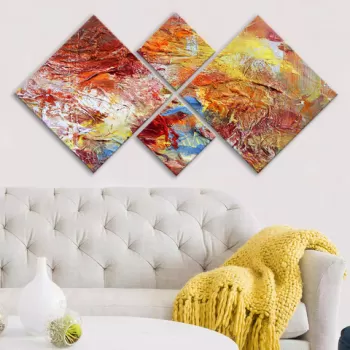 Set 4 tablouri decorative, 4MDF92391574, MDF, Imprimat UV, Multicolor imagine