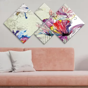 Set 4 tablouri decorative, 4MDF93459226, MDF, Imprimat UV, Multicolor imagine