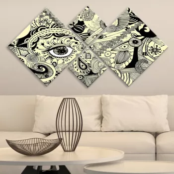 Set 4 tablouri decorative, 4MDF93541693, MDF, Imprimat UV, Multicolor imagine