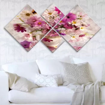 Set 4 tablouri decorative, 4MDF96047420, MDF, Imprimat UV, Multicolor imagine