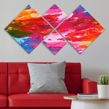 Set 4 tablouri decorative, 4MDF9757856, MDF, Imprimat UV, Multicolor imagine