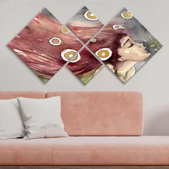 Set 4 tablouri decorative, 4MDF98584385, MDF, Imprimat UV, Multicolor imagine