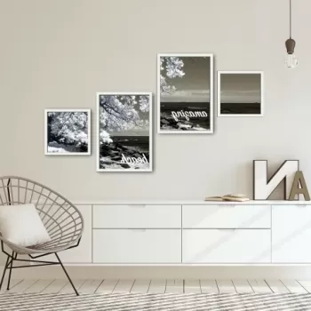 Set 4 tablouri decorative, Alpha Wall, Amazing Beach, 30x30/35x50 cm imagine