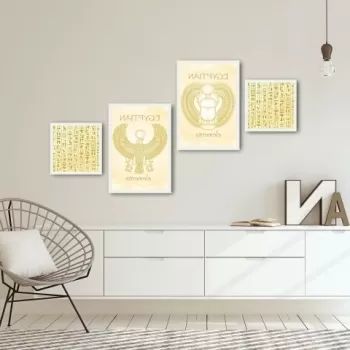 Set 4 tablouri decorative, Alpha Wall, Egyptian Elements, 30x30/35x50 cm imagine